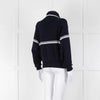 Ba&sh Navy Blue White Stripe Zip Up Sweater