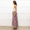 Me + Em White Floral Drawstring Waist Gypsy Skirt