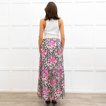 Me + Em White Floral Drawstring Waist Gypsy Skirt