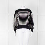 Margaret Howell Navy White Striped Cotton Blend Sweater