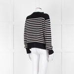 Margaret Howell Navy White Striped Cotton Blend Sweater