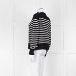 Margaret Howell Navy White Striped Cotton Blend Sweater