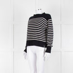 Margaret Howell Navy White Striped Cotton Blend Sweater