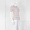 Pure Collection Light Grey Striped Short Sleeve Sweater