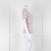 Pure Collection Light Grey Striped Short Sleeve Sweater