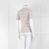 Pure Collection Light Grey Striped Short Sleeve Sweater