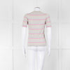 Pure Collection Light Grey Striped Short Sleeve Sweater