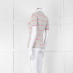 Pure Collection Light Grey Striped Short Sleeve Sweater