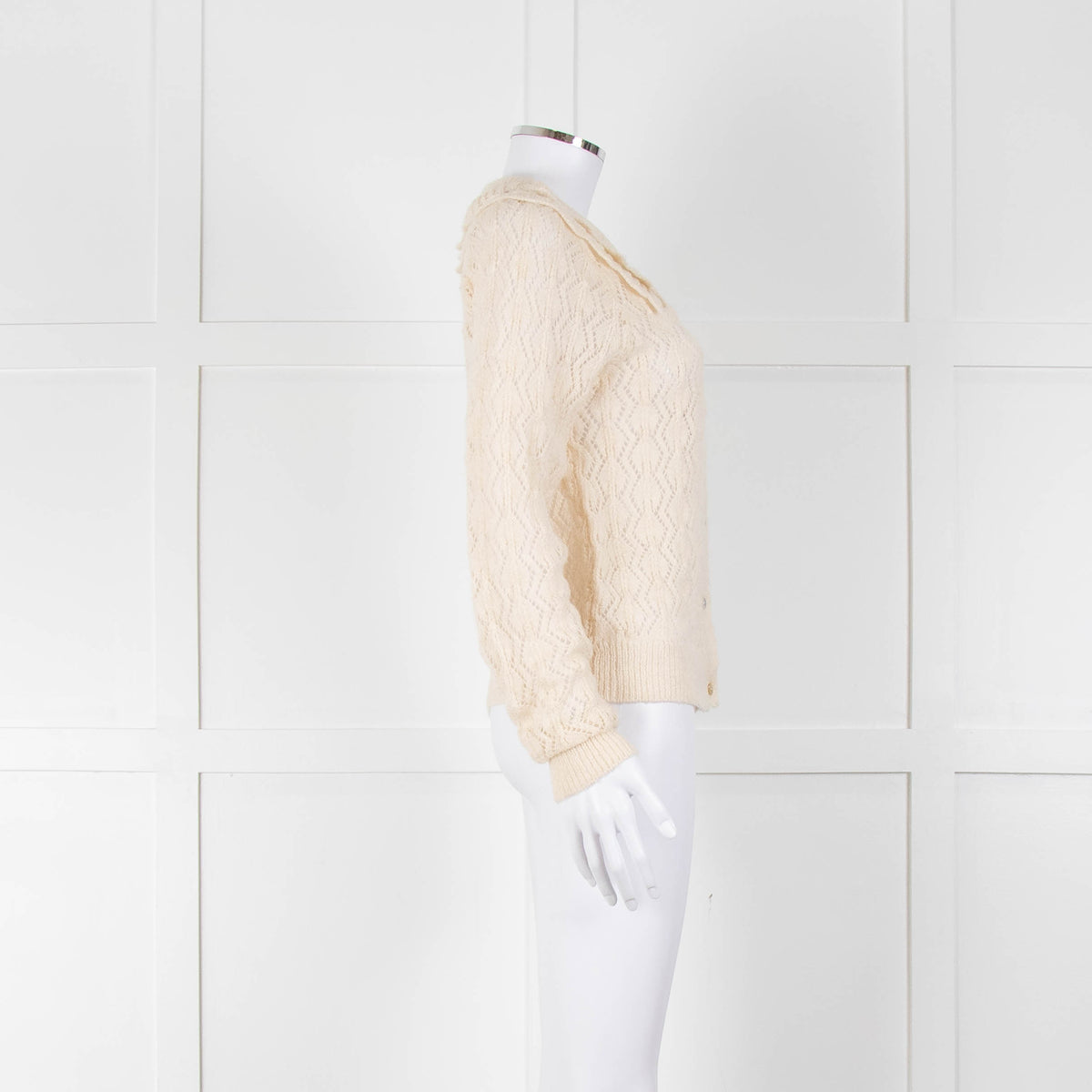 Sofie Schnoor Cream Mohair Blend Collared Cardigan