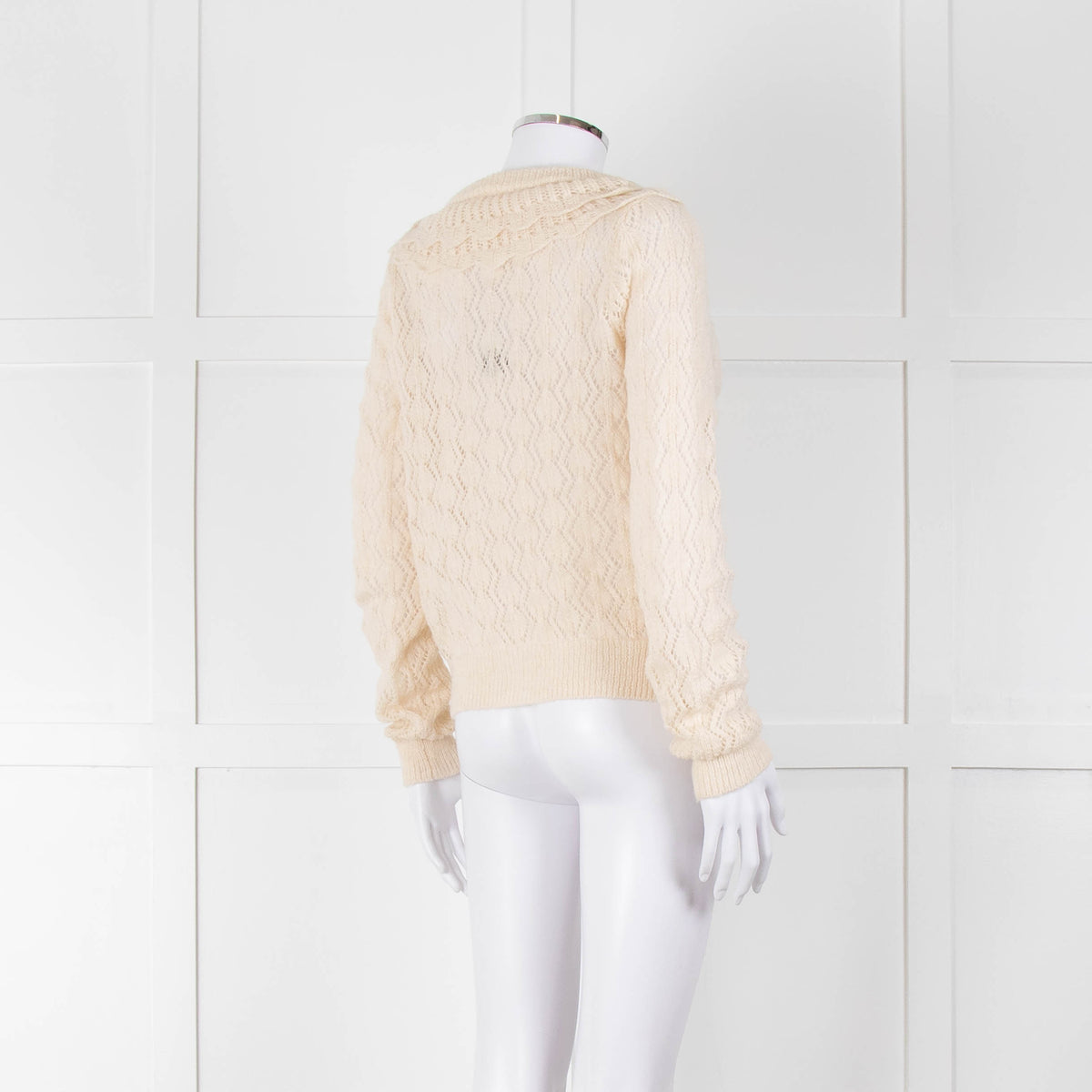 Sofie Schnoor Cream Mohair Blend Collared Cardigan