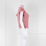 Isabel Marant Etoile White Red Loose Knit Sleeveless Sweater