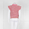 Isabel Marant Etoile White Red Loose Knit Sleeveless Sweater