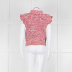 Isabel Marant Etoile White Red Loose Knit Sleeveless Sweater