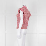 Isabel Marant Etoile White Red Loose Knit Sleeveless Sweater