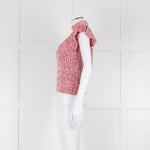 Isabel Marant Etoile White Red Loose Knit Sleeveless Sweater