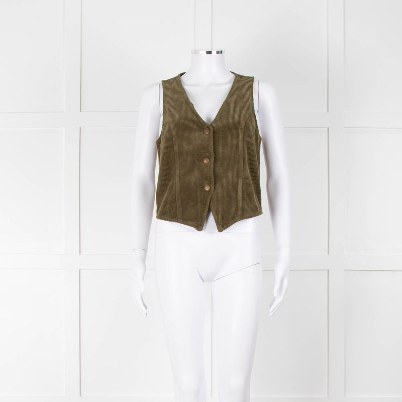 Iris Khaki Corduroy Waistcoat