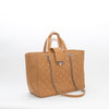 Chanel Tan Caviar CC Box Large Quilted Tote