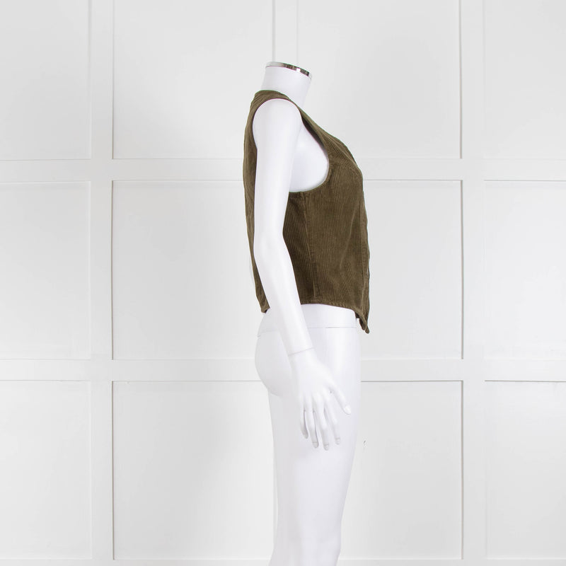 Iris Khaki Corduroy Waistcoat
