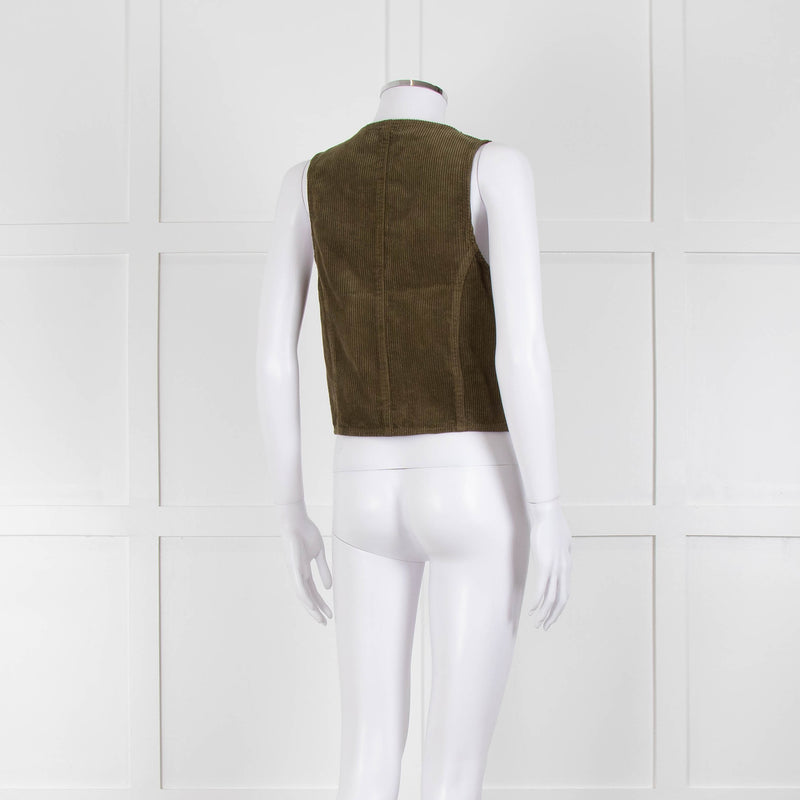 Iris Khaki Corduroy Waistcoat