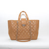 Chanel Tan Caviar CC Box Large Quilted Tote