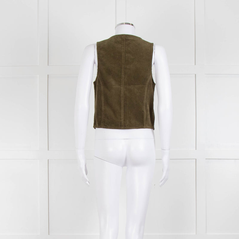 Iris Khaki Corduroy Waistcoat