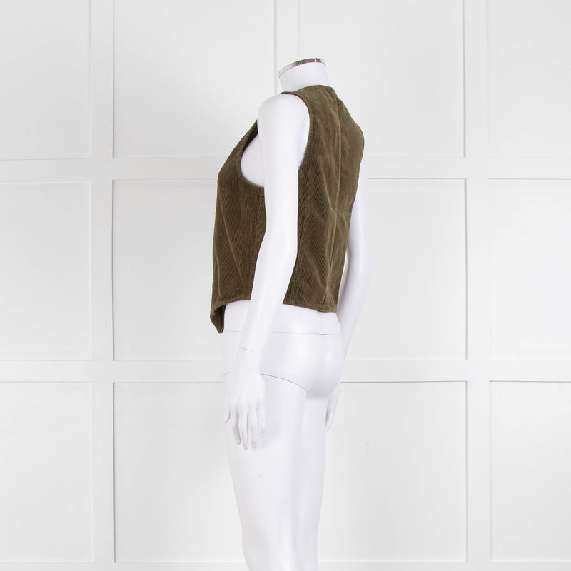 Iris Khaki Corduroy Waistcoat