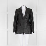 Frame Black Leather Blazer Jacket