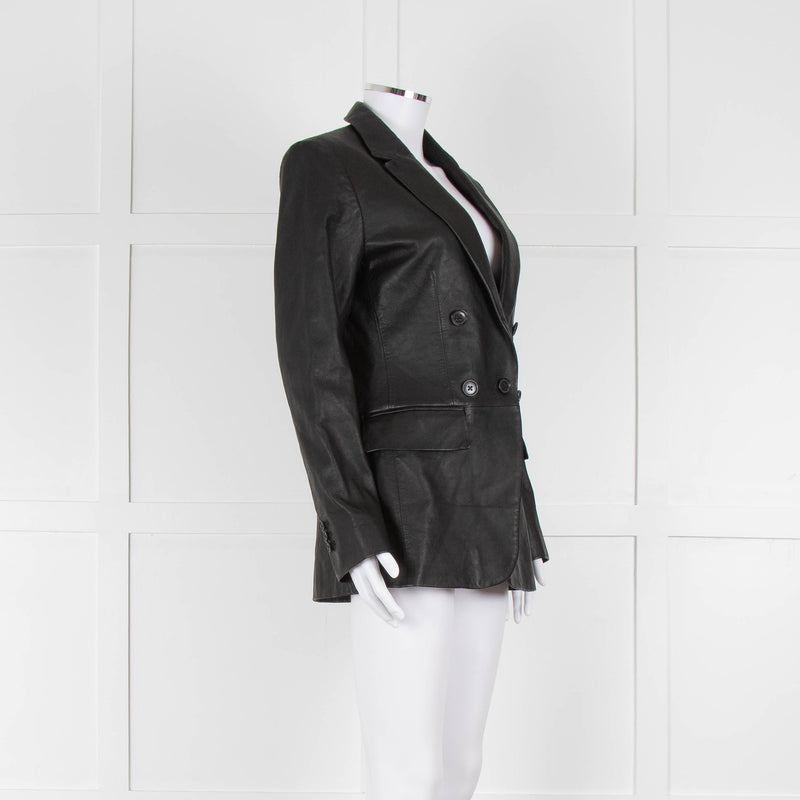 Frame Black Leather Blazer Jacket