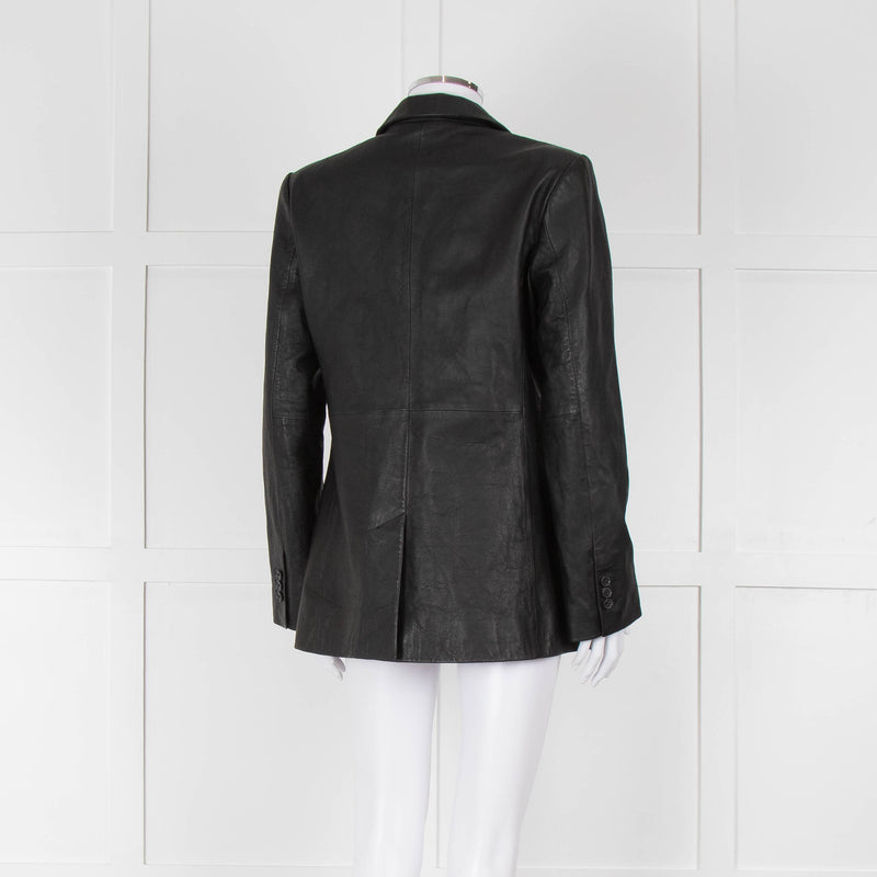 Frame Black Leather Blazer Jacket