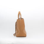 Chanel Tan Caviar CC Box Large Quilted Tote