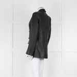 Frame Black Leather Blazer Jacket