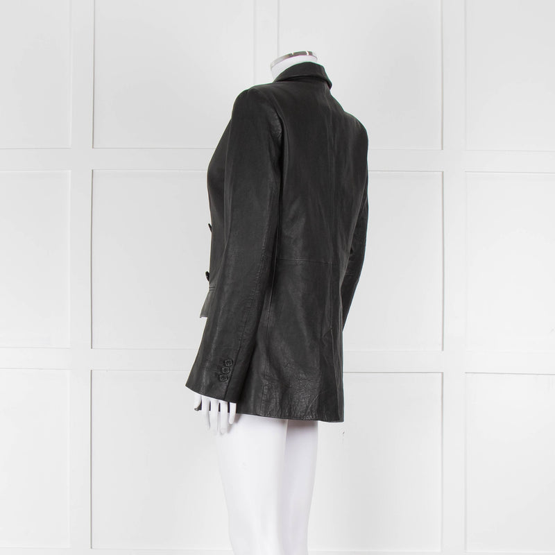 Frame Black Leather Blazer Jacket