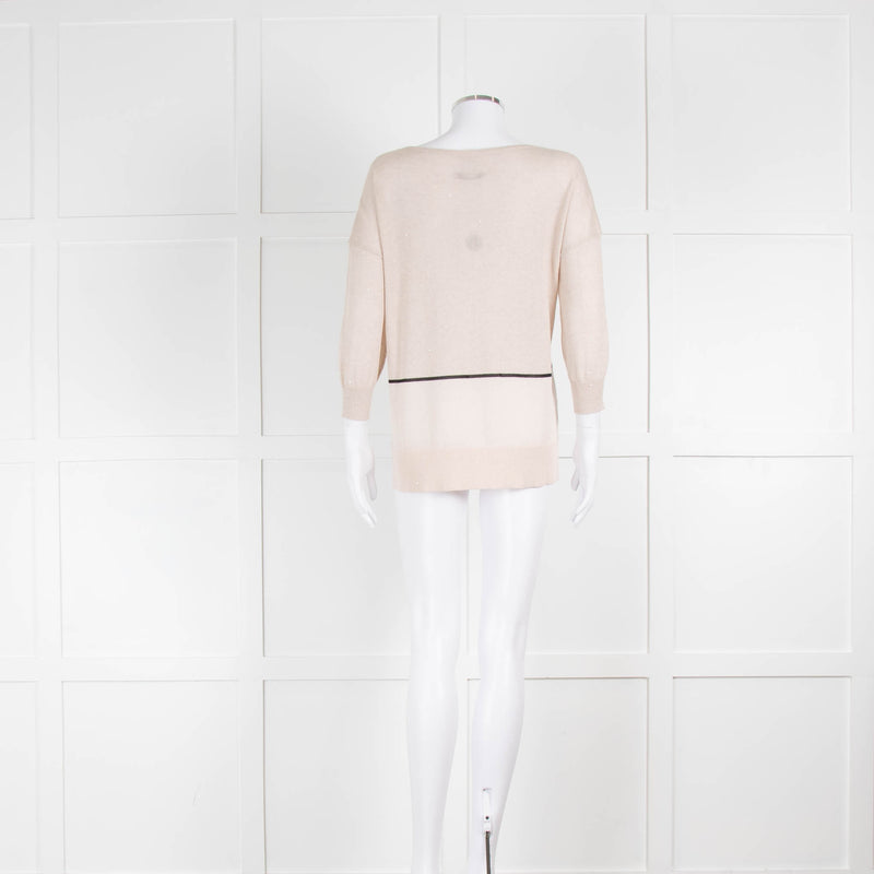 Max & Moi Cream Fine Knit Sequin Jumper
