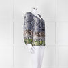 Diane Von Furstenberg Navy White Snake Print V-Neck Top