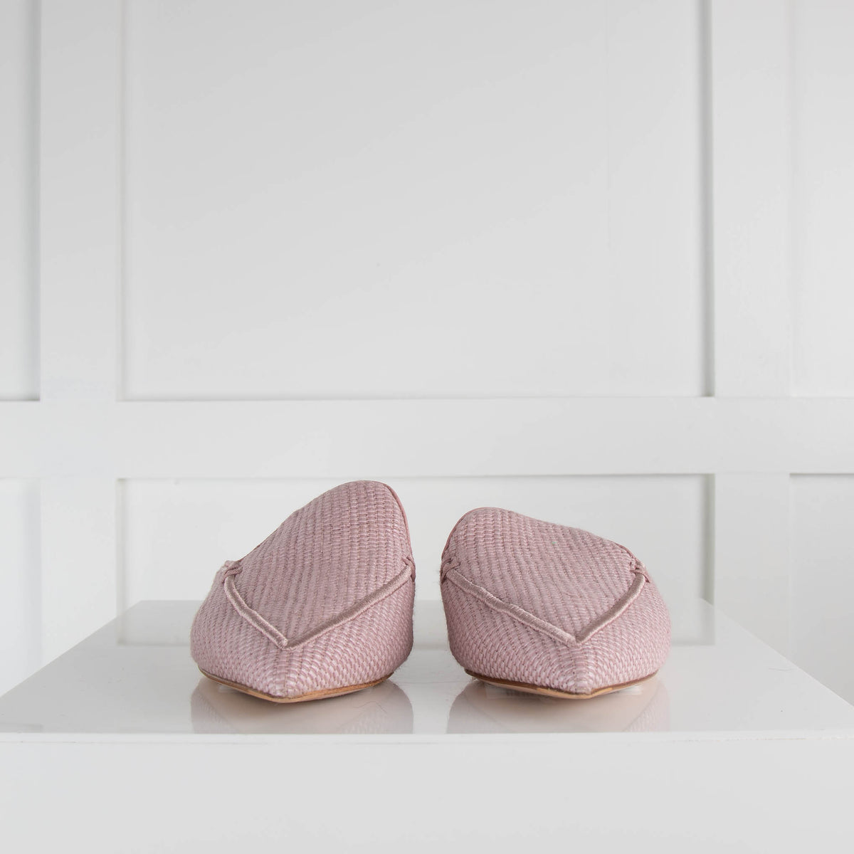 Nicholas Kirkwood Pink Woven Flat Mules