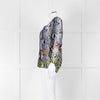 Diane Von Furstenberg Navy White Snake Print V-Neck Top