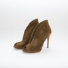 Gianvito Rossi Khaki Suede Vamp Peep Toe Shoes