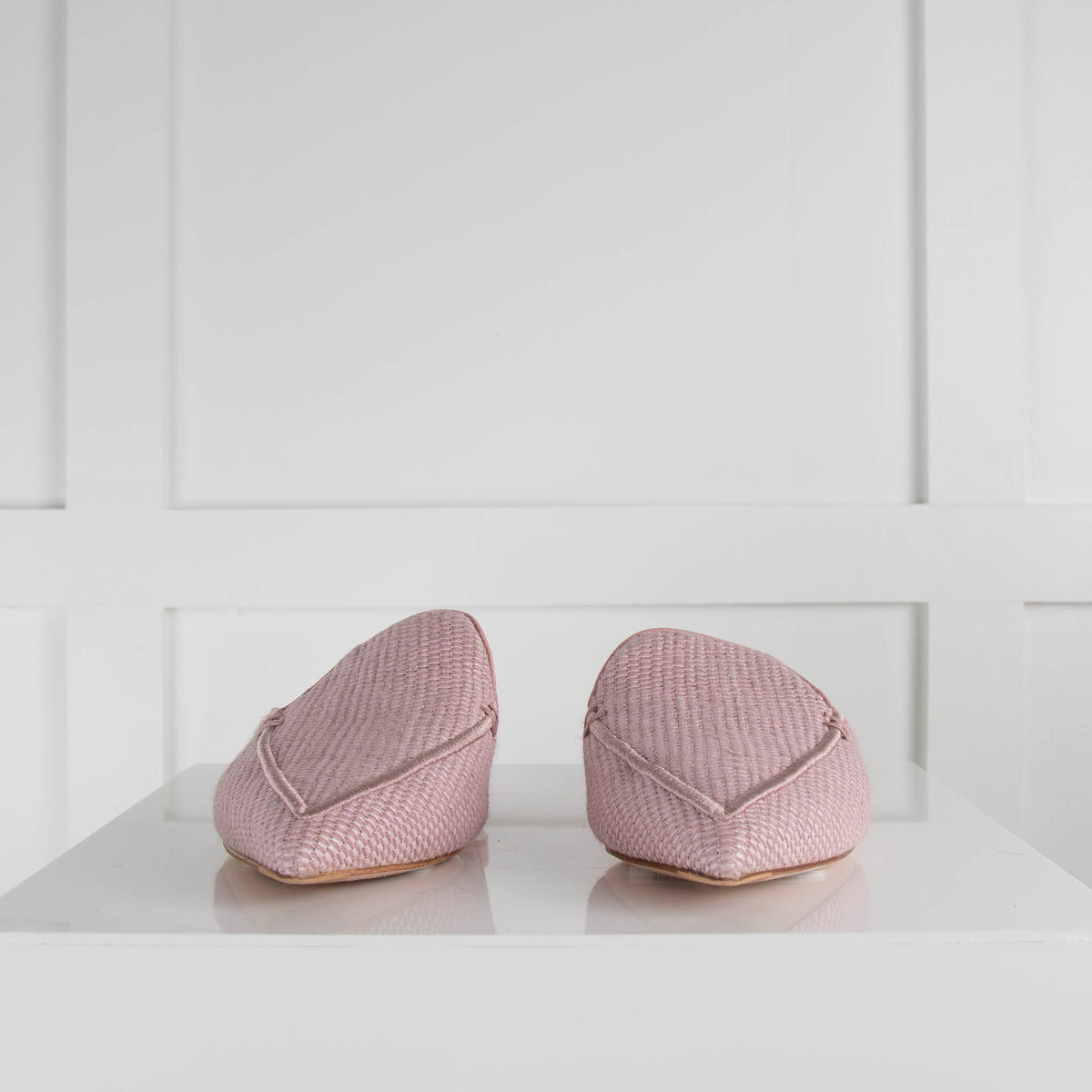 Nicholas Kirkwood Pink Woven Flat Mules