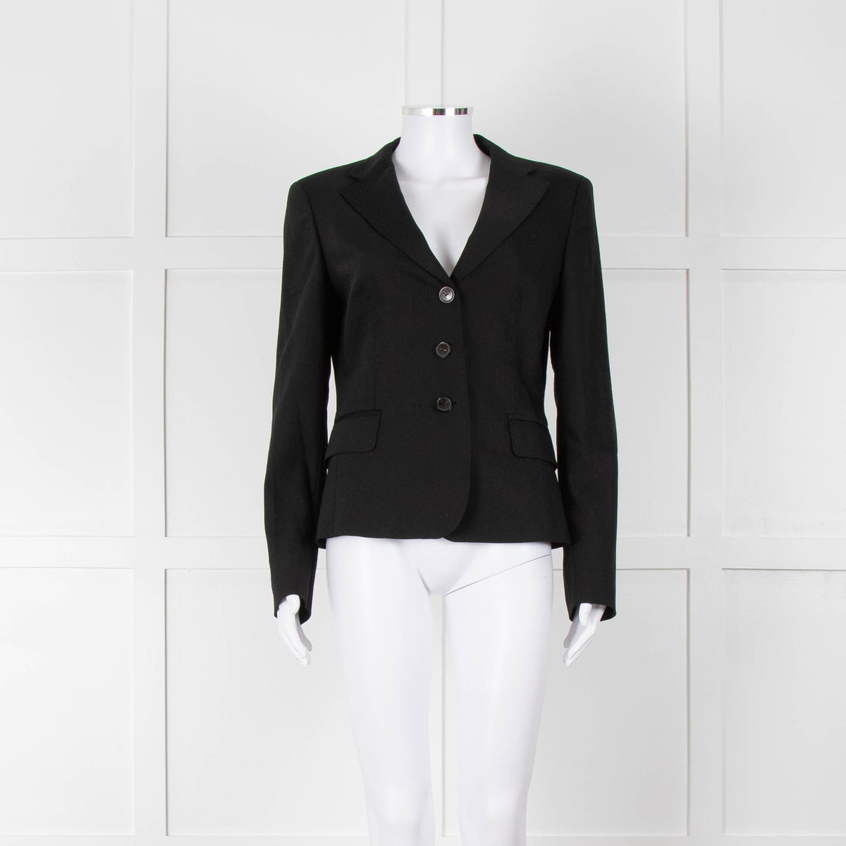 Max Mara Black Single Breasted Short Blazer Jacket