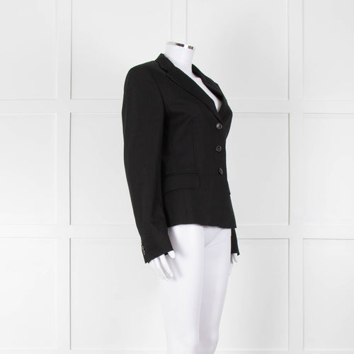 Max Mara Black Single Breasted Short Blazer Jacket