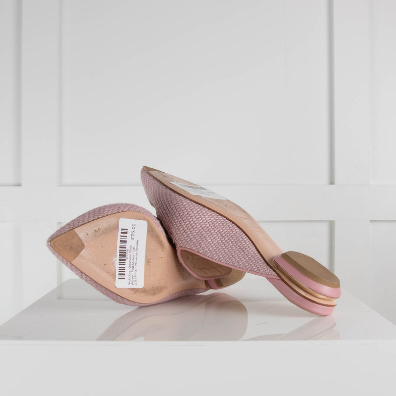 Nicholas Kirkwood Pink Woven Flat Mules