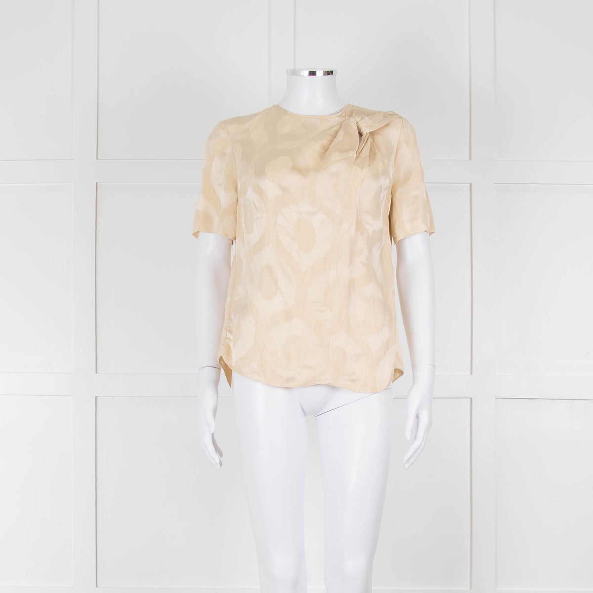Isabel Marant Pale Yellow Side Knot Short Sleeve Top
