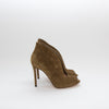 Gianvito Rossi Khaki Suede Vamp Peep Toe Shoes