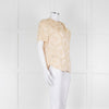 Isabel Marant Pale Yellow Side Knot Short Sleeve Top