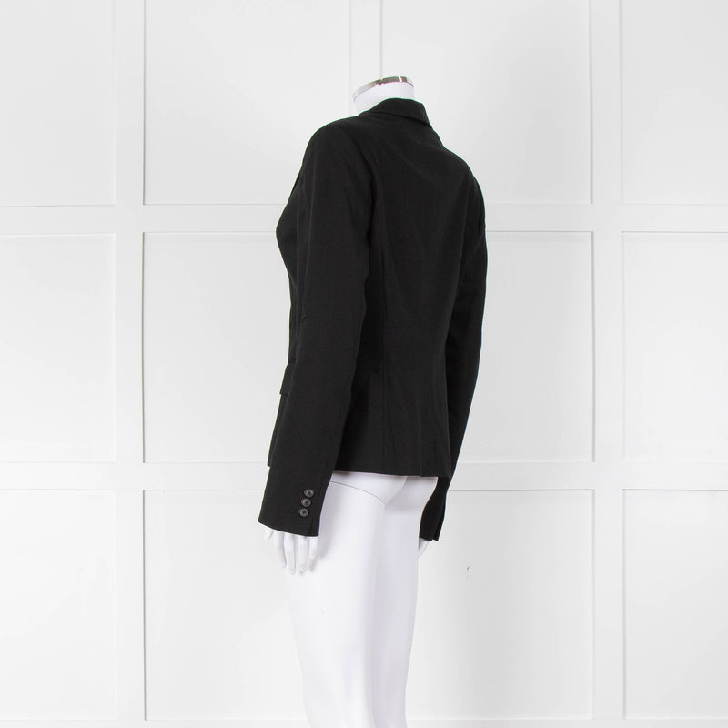 Max Mara Black Single Breasted Short Blazer Jacket
