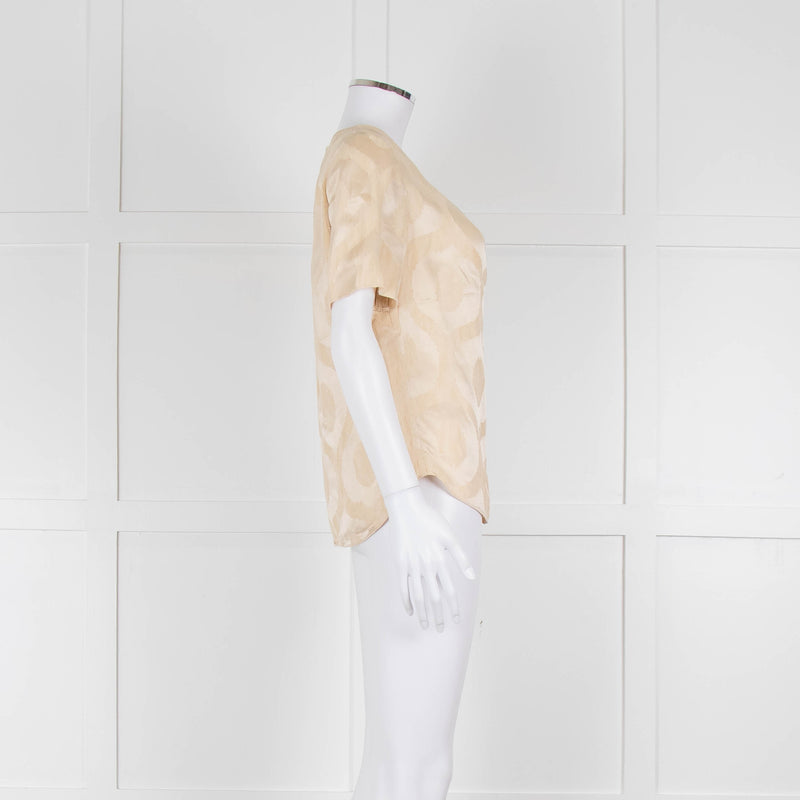 Isabel Marant Pale Yellow Side Knot Short Sleeve Top