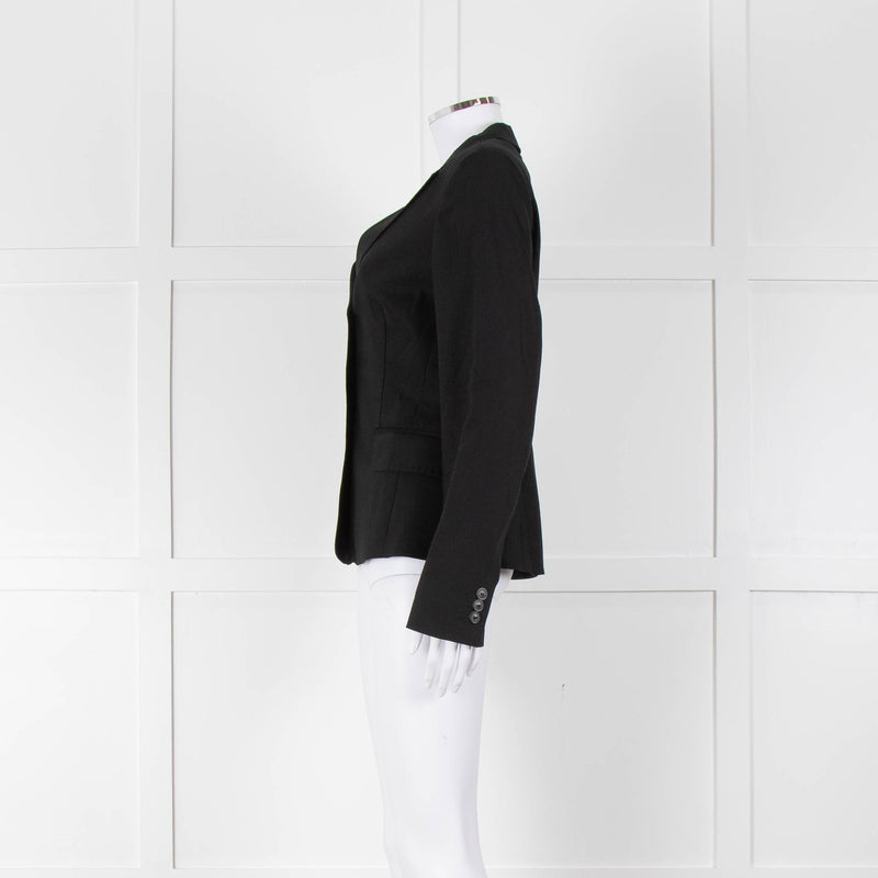 Max Mara Black Single Breasted Short Blazer Jacket