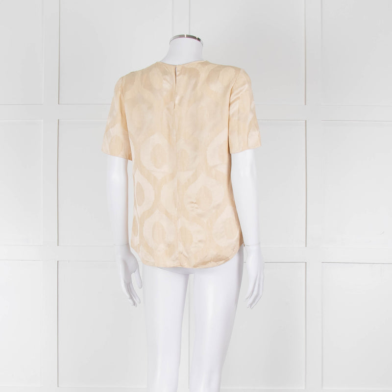 Isabel Marant Pale Yellow Side Knot Short Sleeve Top
