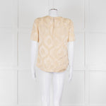 Isabel Marant Pale Yellow Side Knot Short Sleeve Top