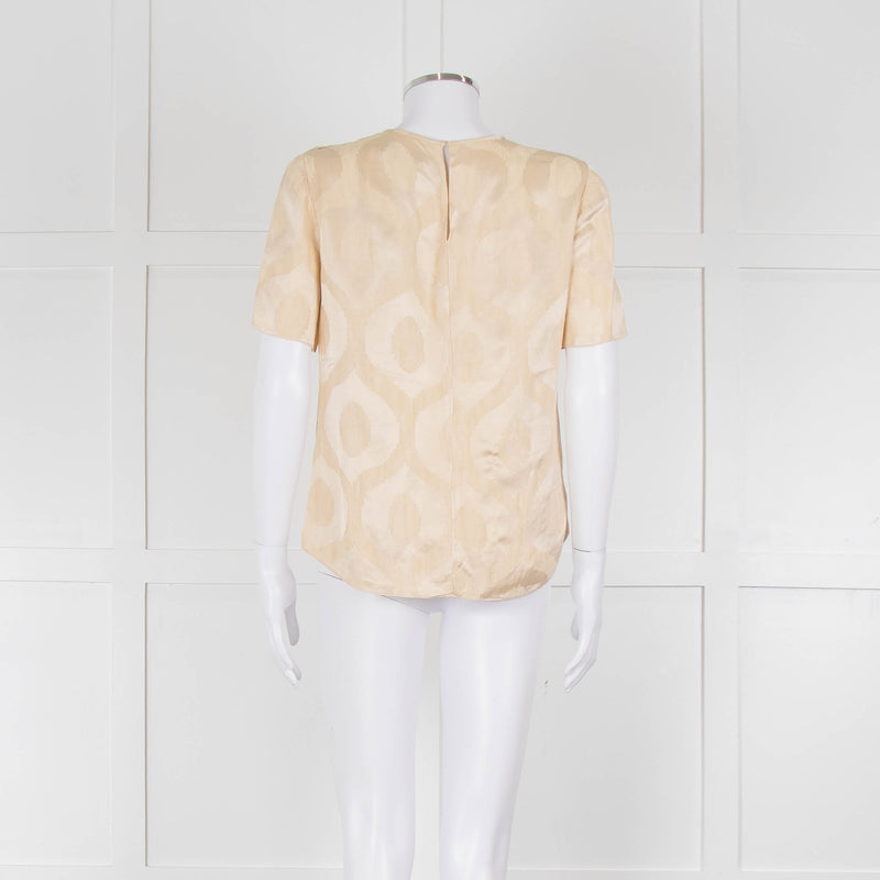 Isabel Marant Pale Yellow Side Knot Short Sleeve Top